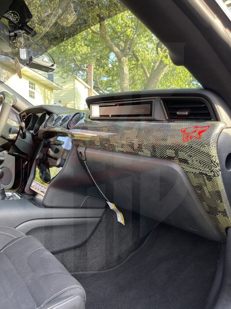 2015-2023 Mustang S550 Green Camo Carbon Fiber Interior Kit