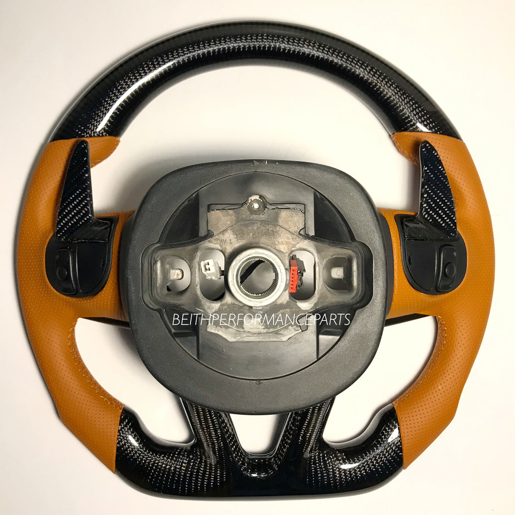 2015+ Dodge Charger/Challenger – Carbon – Sepia Tan Leather , Tan Stitching