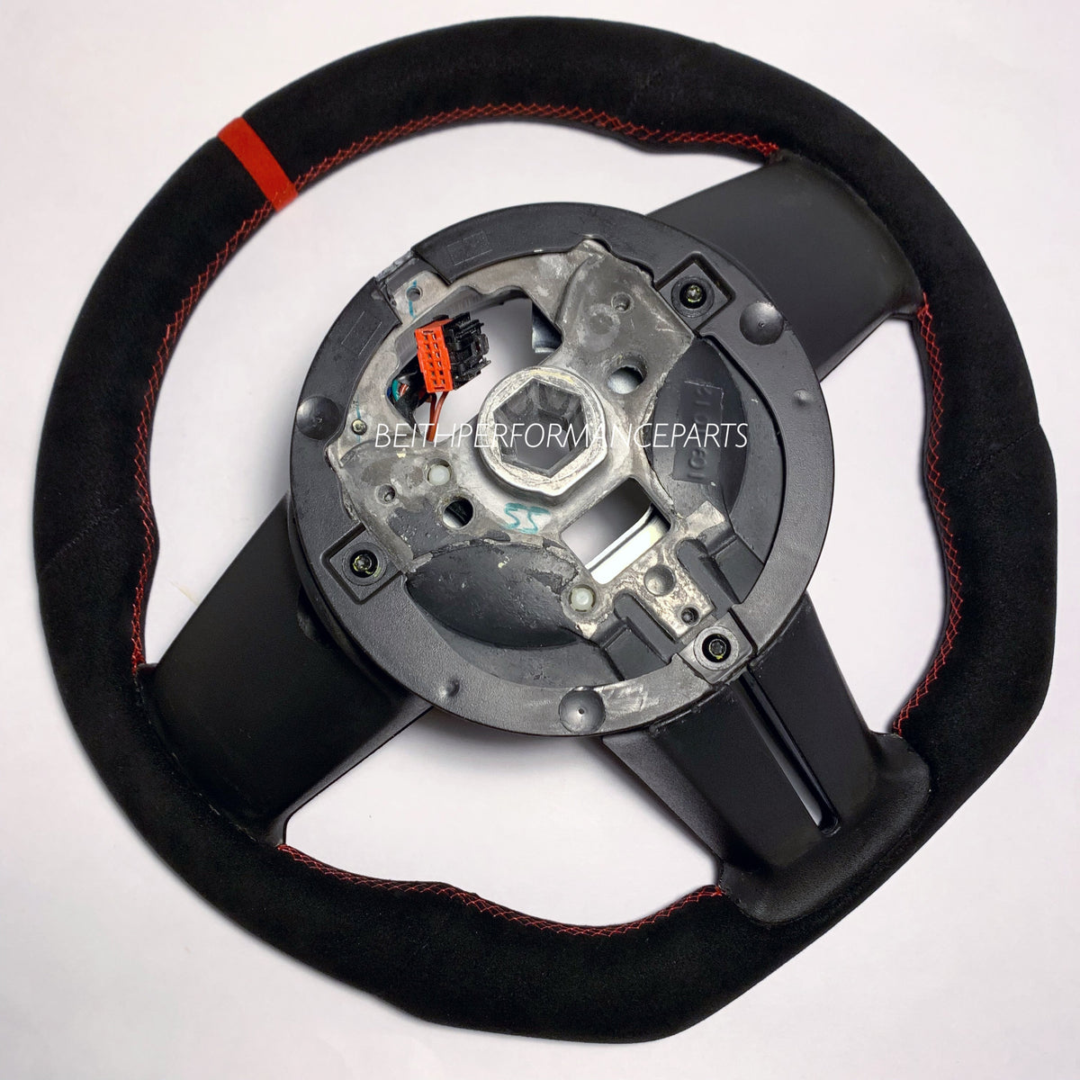 2011-2014 Ford Mustang – Full Alcantara – Red Stitching, Red Stripe
