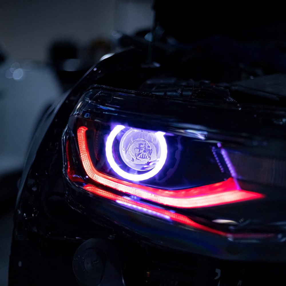 2016-2018 Chevy Camaro RGB OEM Replica Projector Headlights – Custom RGBW Bluetooth Control image 0