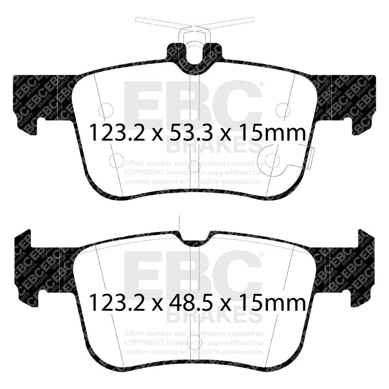 EBC 2013+ Lincoln MKZ 2.0L Hybrid Yellowstuff Rear Brake Pads