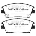 EBC 2017+ Hyundai Elantra 1.6L Turbo Greenstuff Front Brake Pads