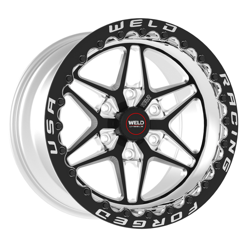 Weld S81 HD Beadlock 15x10/6x139.7/6.5 BS/3.54 HB-Black Center-Polished Shell-Black SBL MT Wheel