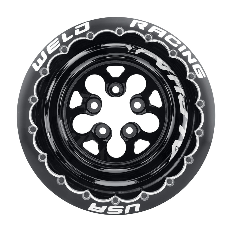 Weld Alpha-1 15x16 / 5x4.5 / 5 BS / 3.18 HB - Gloss Black Center - Gloss Black Shell - DBL MT Wheel