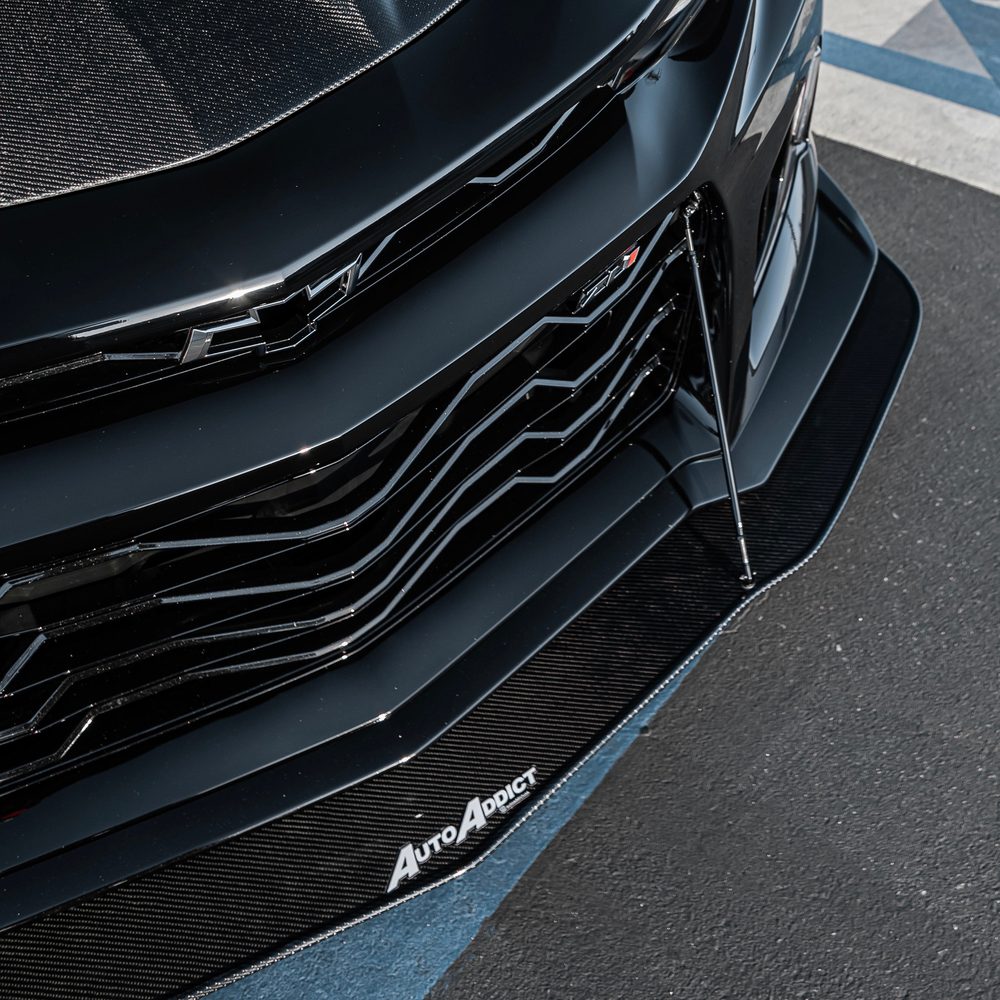 2017-2025 Chevy Camaro ZL1 Carbon Fiber Extension Splitter with Rods image 0