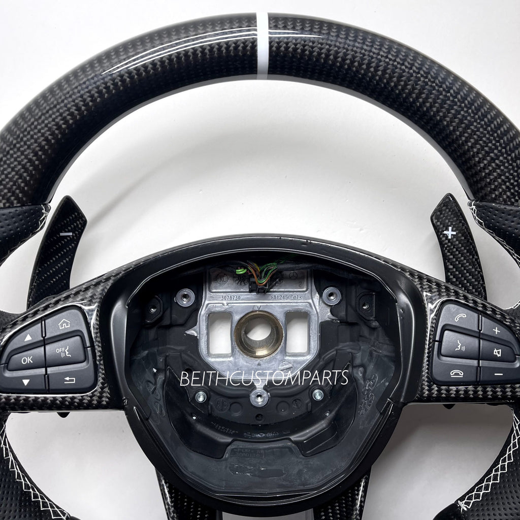 2015-2018 Mercedes – Carbon – White Stitching