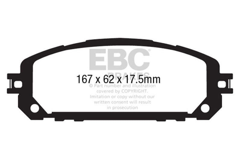 EBC 2019+ Jeep Cherokee 2.0T Extra Duty Front Brake Pads