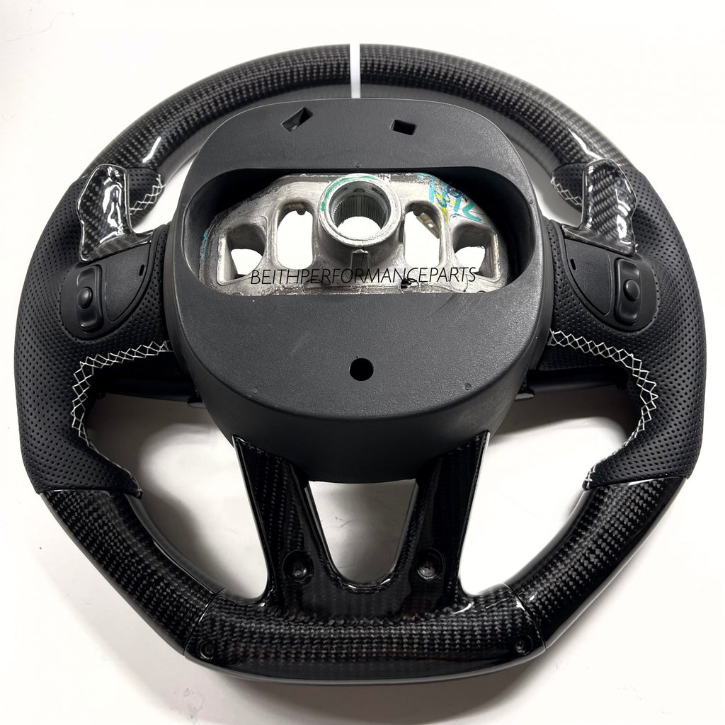 2015+ Dodge Hellcat / 2014+ Jeep SRT – Carbon – White Stitching