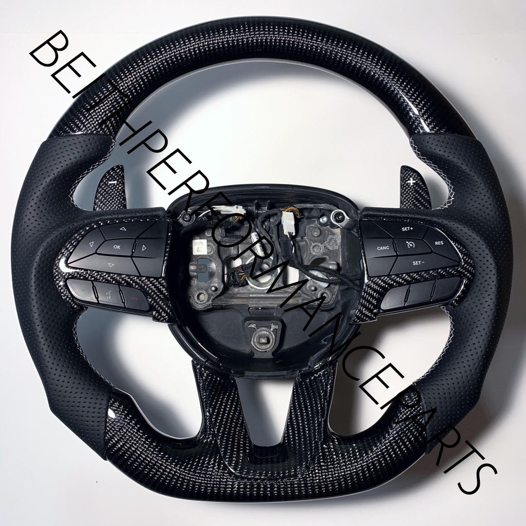 2015-2020 Dodge Charger/Challenger – Carbon – Grey Stitching