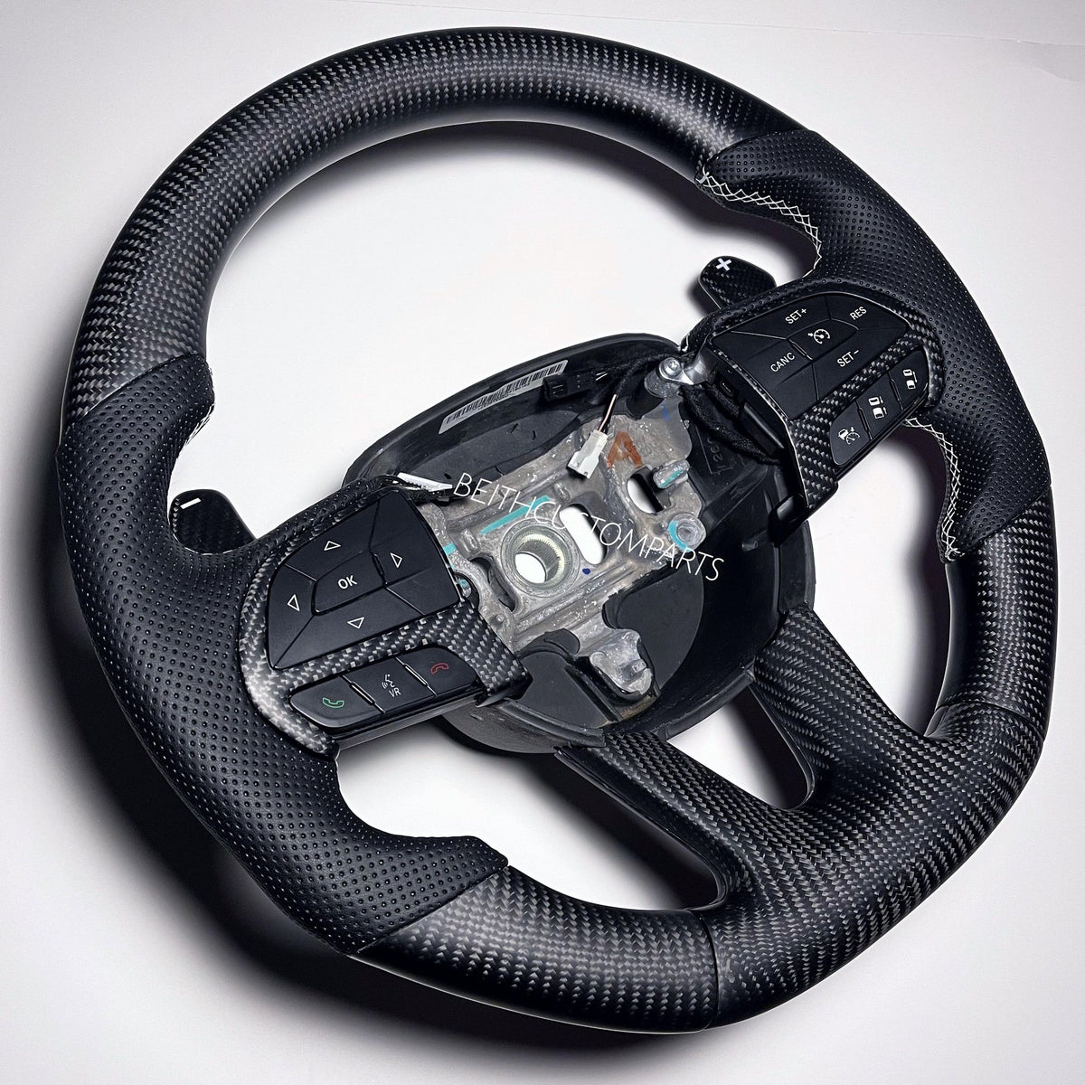 2015-2020 Dodge SRT Hellcat – Matte Carbon – White Stitching
