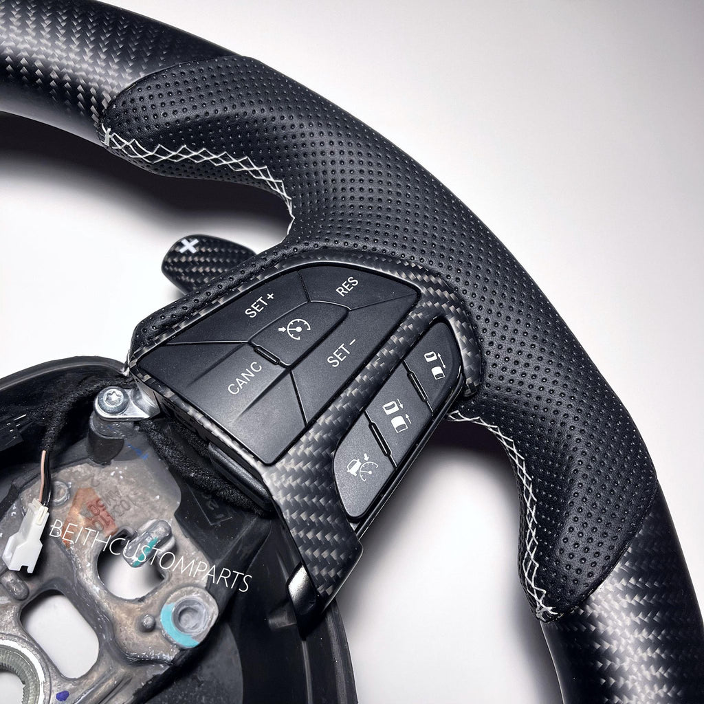 2015-2020 Dodge SRT Hellcat – Matte Carbon – White Stitching