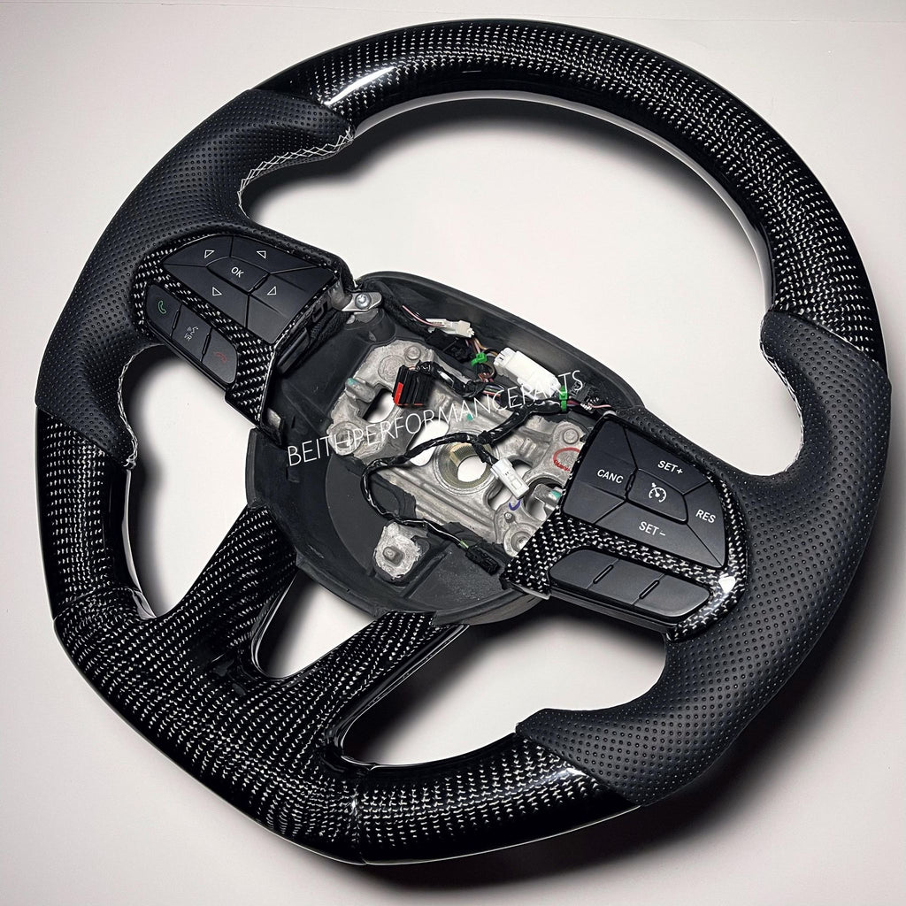 2015+ Dodge Hellcat / Cherokee SRT – Carbon – White Stitch