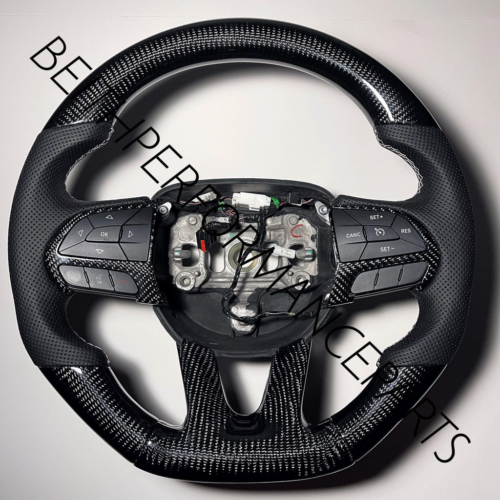 2015+ Dodge Hellcat / Cherokee SRT – Carbon – White Stitch