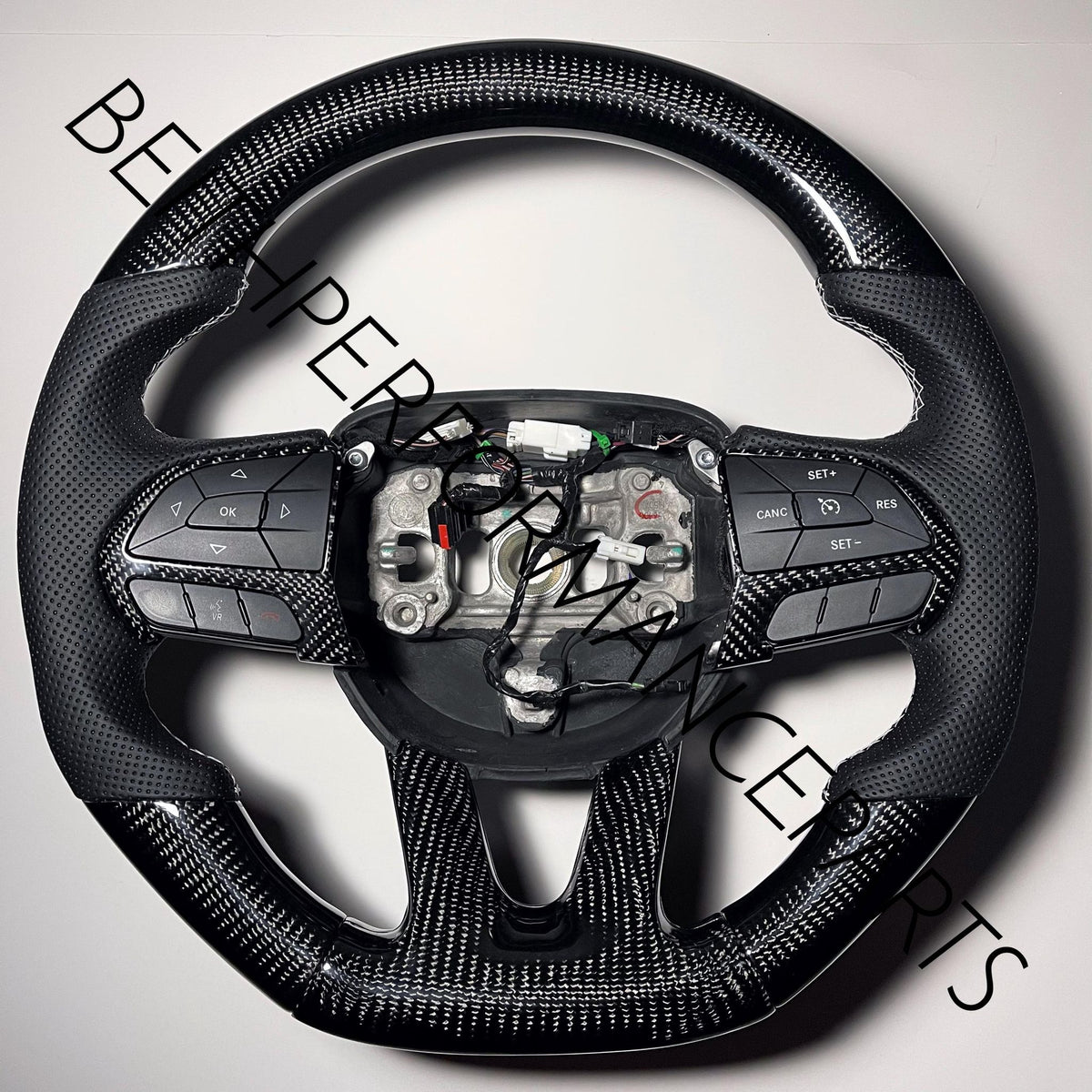 2015+ Dodge Hellcat / Cherokee SRT – Carbon – White Stitch