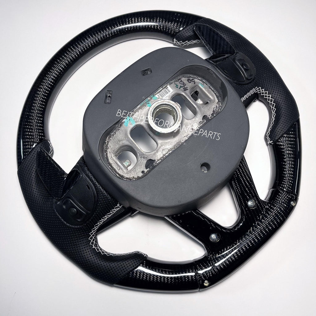2015+ Dodge Charger/Challenger/Jeep SRT – Carbon – White Stitching