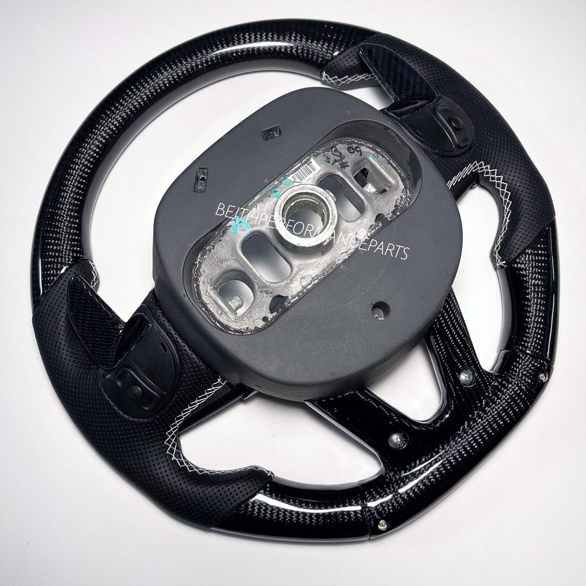 2015+ Dodge Charger/Challenger/Jeep SRT – Carbon – White Stitching