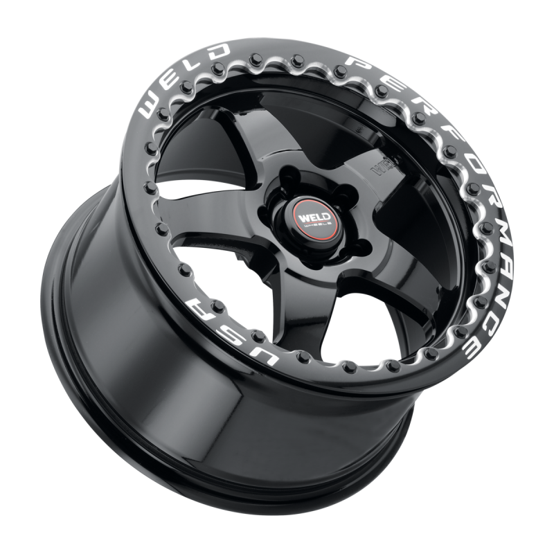 Weld S904 17X10 Ventura Drag Beadlock 5X120 ET45 BS7.15 Gloss Black MIL