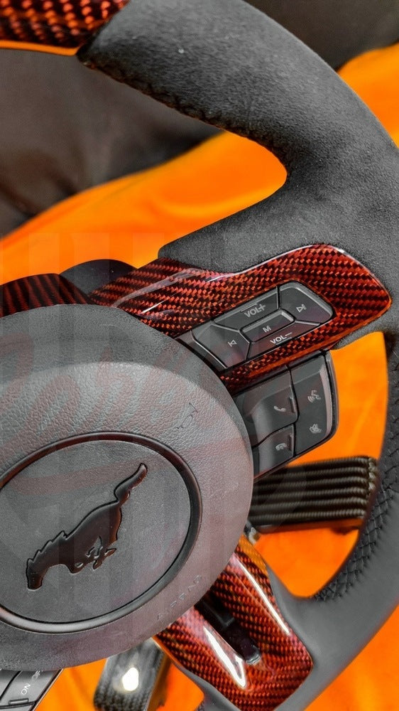 2015-2023 Mustang S550  Red Carbon Fiber Steering Wheel