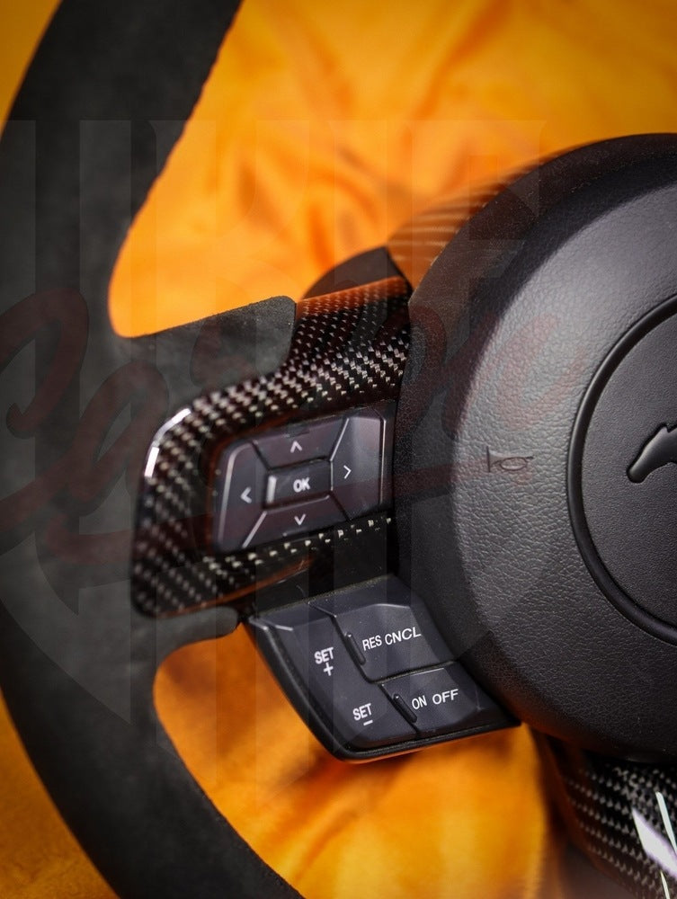 2015-2023 Mustang S550 Carbon Fiber Steering Wheel Top and Bottom Carbon Fiber