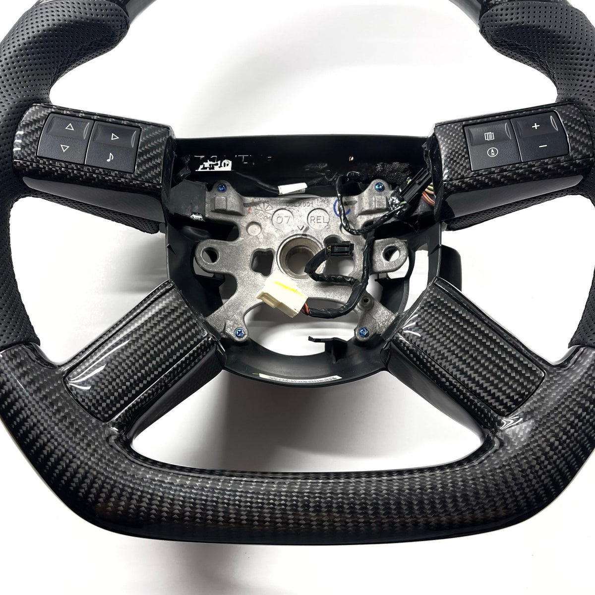 2005-2006 Dodge Charger / Challenger / Magnum Carbon Fiber Steering Wheel - Black Stitching image 3