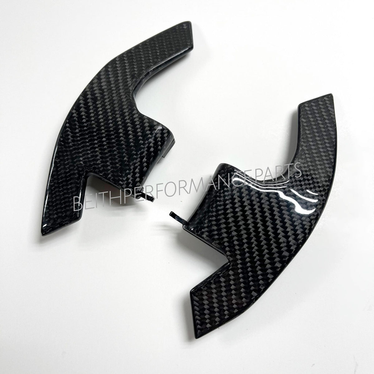 2015+ Ford Mustang – Custom Carbon Paddle Shifters (Red Symbols)