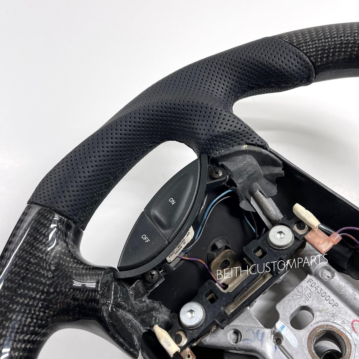 1994-2004 Ford Mustang – Carbon – Black Stitch, Red Stripe