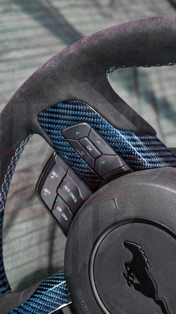 2015-2023 Mustang S550 Blue Carbon Fiber Steering Wheel