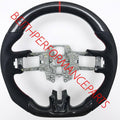 2015+ Mustang Carbon Wheel – Black Leather, Red Stitch, Red Stripe
