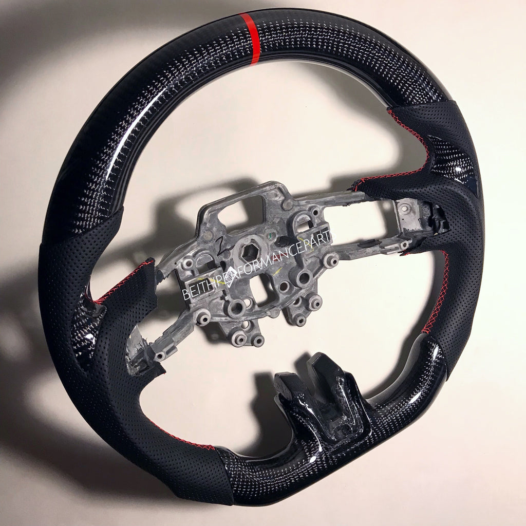 2015+ Mustang Carbon – Carbon –  Red Stitch, Red Stripe *New Release!*