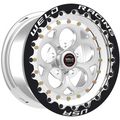 Weld Magnum III Beadlock 15x10/5x4.75/4.5 BS/3.18 HB-Black Center-Polished Shell-Black SBL MT Wheel