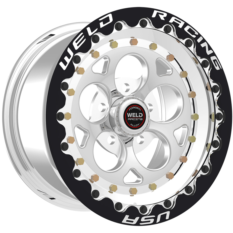 Weld Magnum III Beadlock 15x8/5x4.5/3.5 BS/3.18 HB-Polished Cntr-Pol. Shell-Pol. SBL MT Wheel