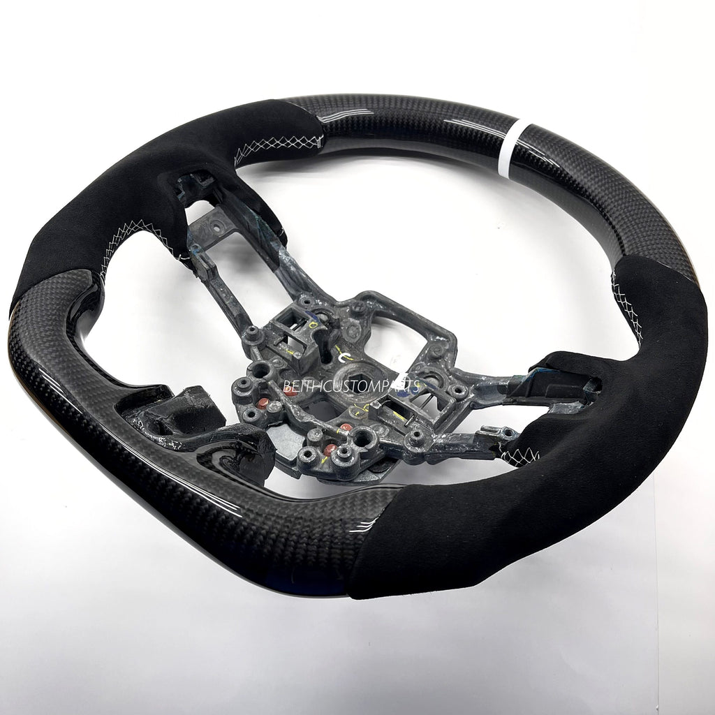 2018+ Ford Mustang – Carbon – White Stitching