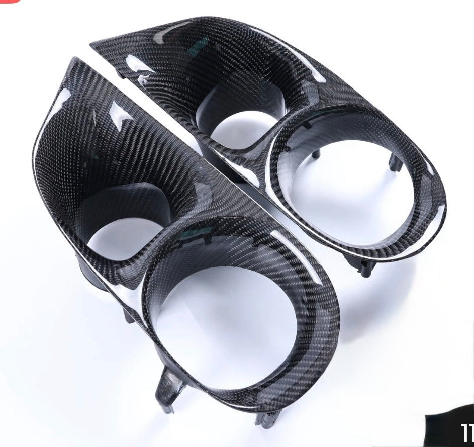1999-2001 Ford Mustang SVT Cobra Carbon Fiber Fog Light Bezel Trim Surround image 0