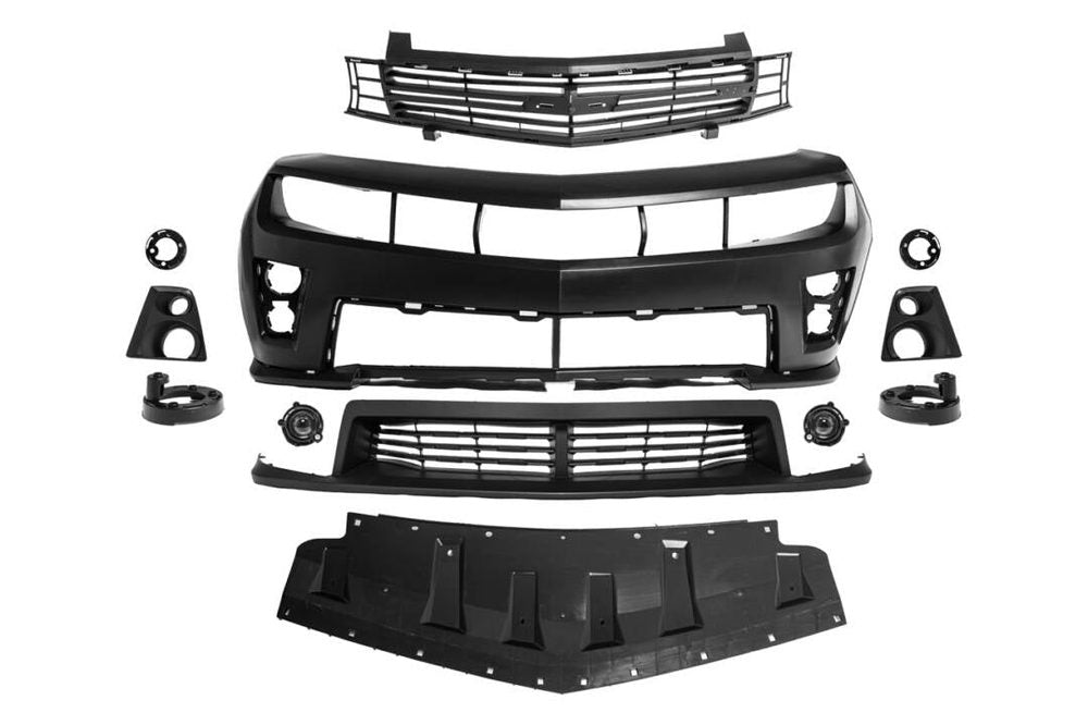 2010-2013 Chevy Camaro ZL1 Package Front Bumper Conversion Full Kit Flat BLK image 0