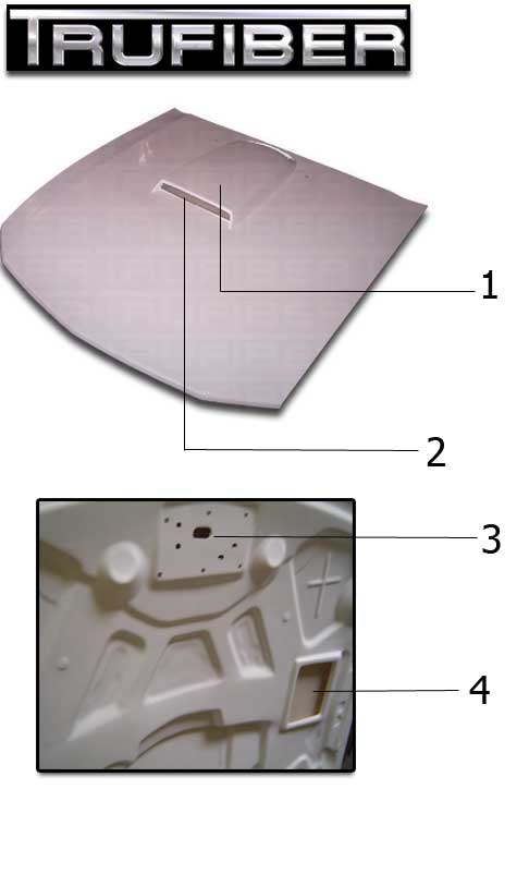 2005-2009 Mustang Fiberglass A51 Ram Air Hood - EXCLUSIVE
