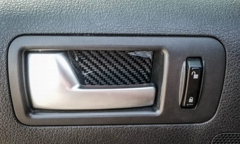 2005-2014 Mustang Carbon Fiber LG409 Door Lever Inserts - EXCLUSIVE