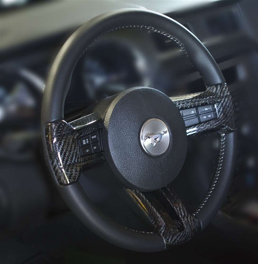 2010-2014 Mustang Carbon Fiber LG112 Steering Inserts