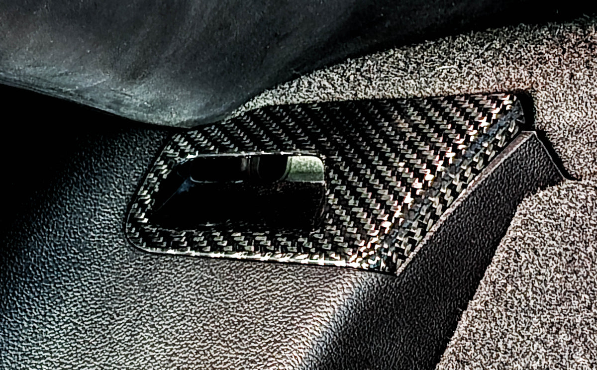 2015-2020 S550 Mustang Carbon Fiber LG667 Rear Seat Belt Bezels