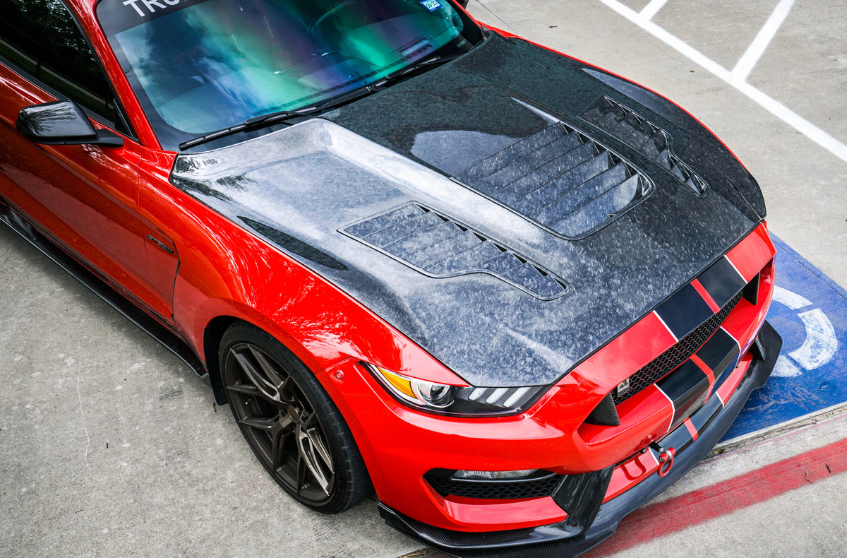 2015-2020 S550 Mustang GT350R Forged Carbon Fiber A88KR Heat Extractor Hood - EXCLUSIVE