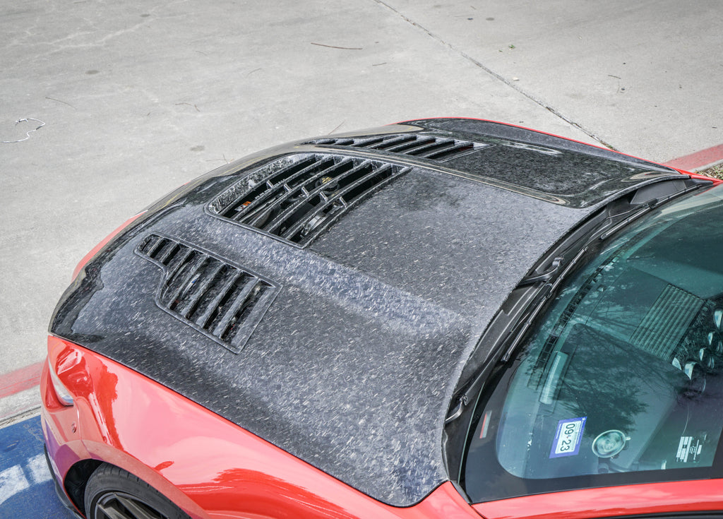 2015-2020 S550 Mustang GT350R Forged Carbon Fiber A88KR Heat Extractor Hood - EXCLUSIVE