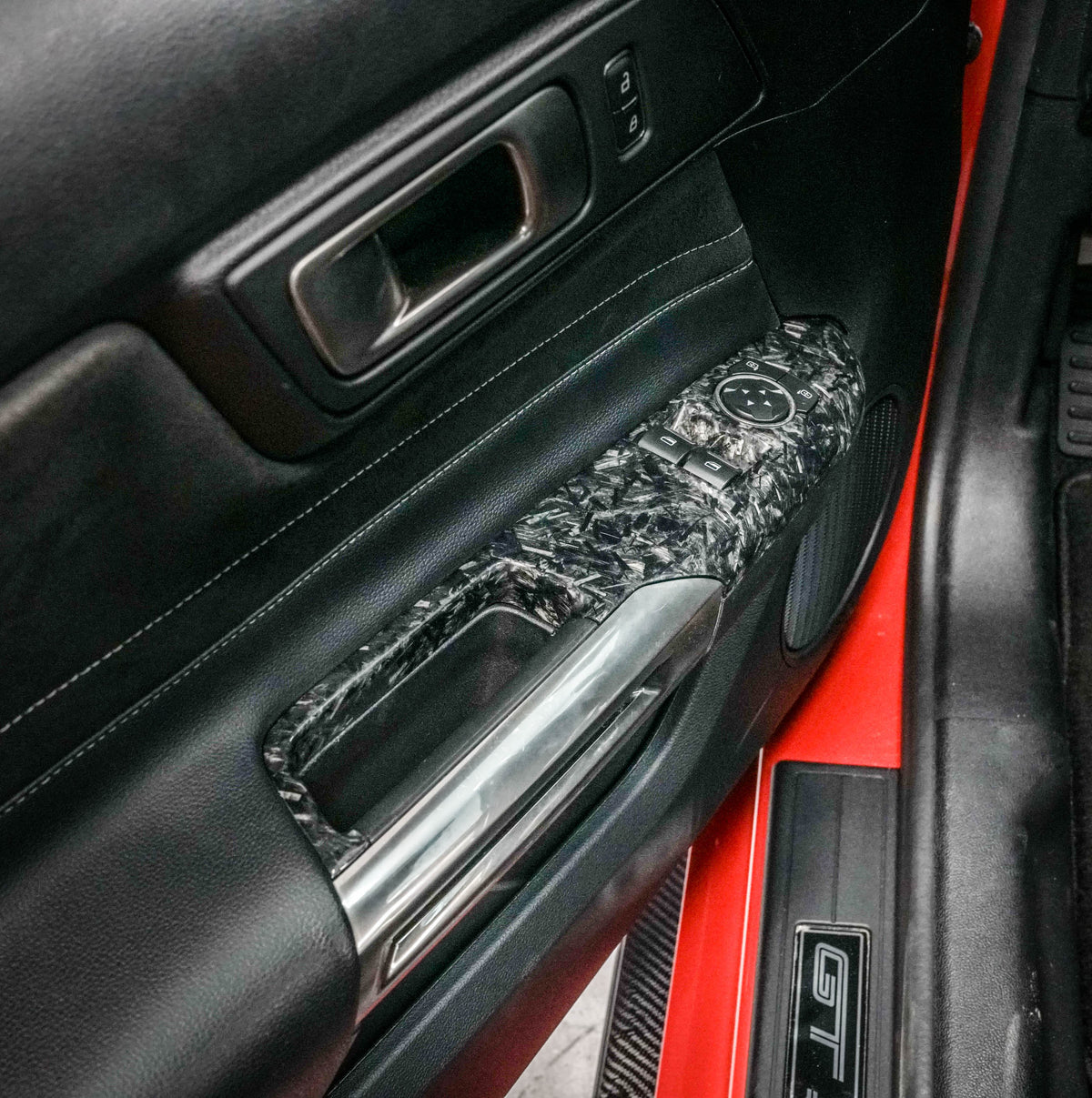 2015-2021 S550 Mustang Forged Carbon Fiber LG240 Window Switch Trim - EXCLUSIVE