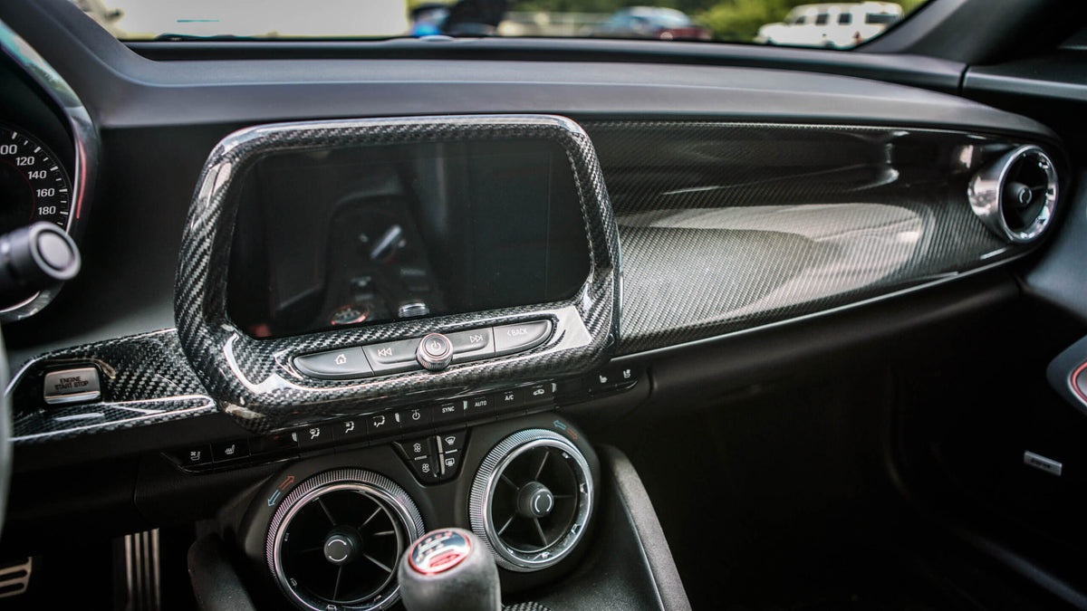 2016-2019 Camaro Carbon Fiber LG362 Radio Bezel Cover - EXCLUSIVE