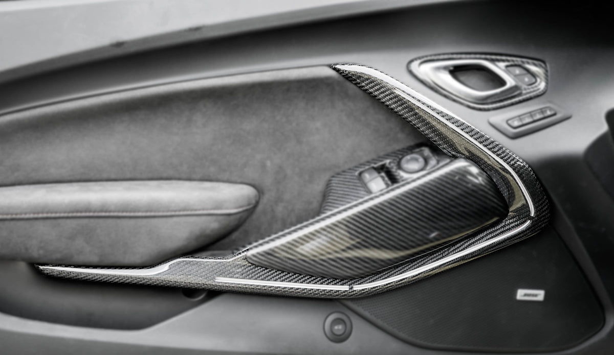 2016-2019 Camaro Carbon Fiber LG455 Door Trim Bezel Covers - EXCLUSIVE