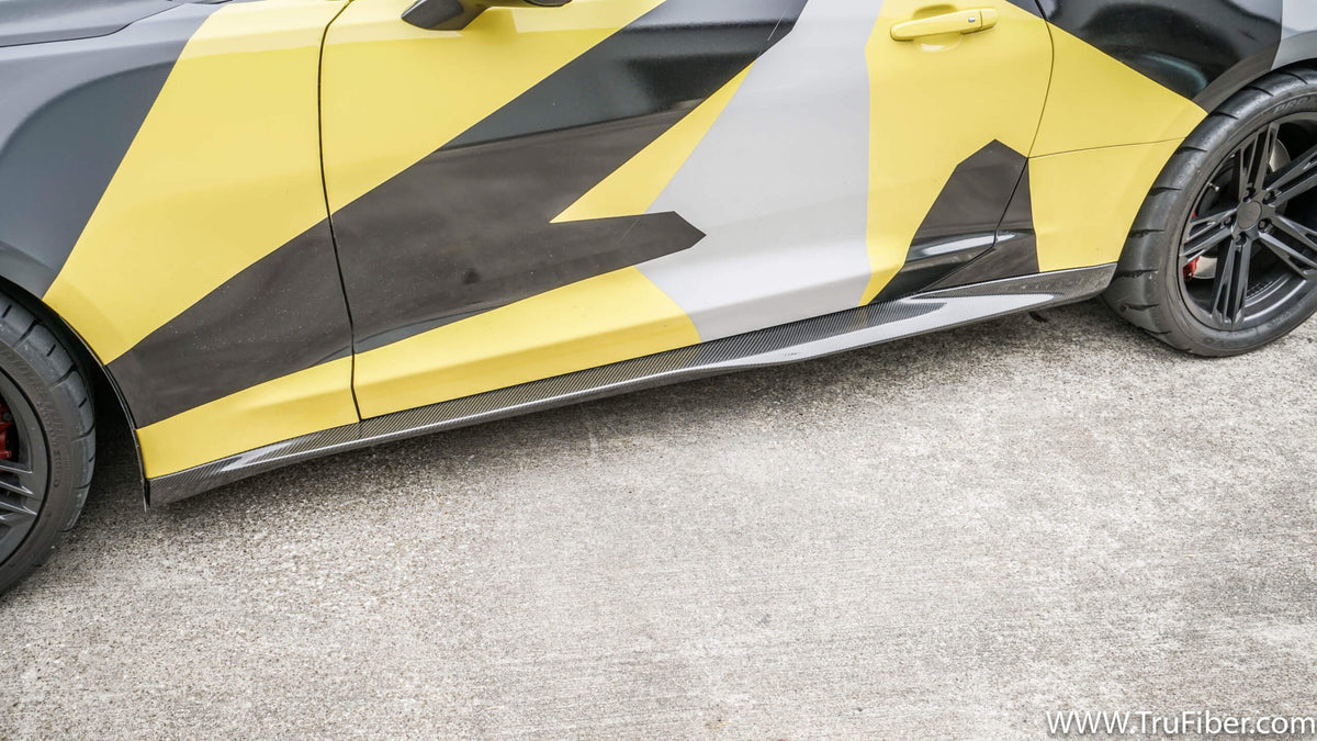 2016-2019 Camaro Carbon Fiber XR12 Side Skirt Covers - EXCLUSIVE