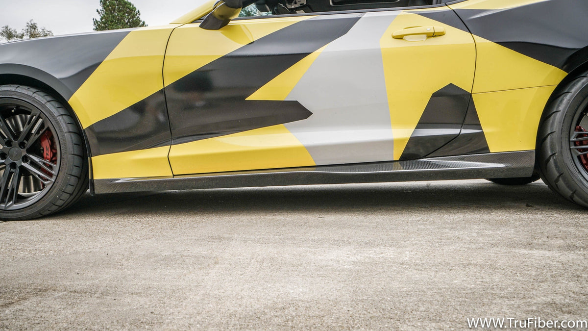 2016-2019 Camaro Carbon Fiber XR12 Side Skirt Covers - EXCLUSIVE