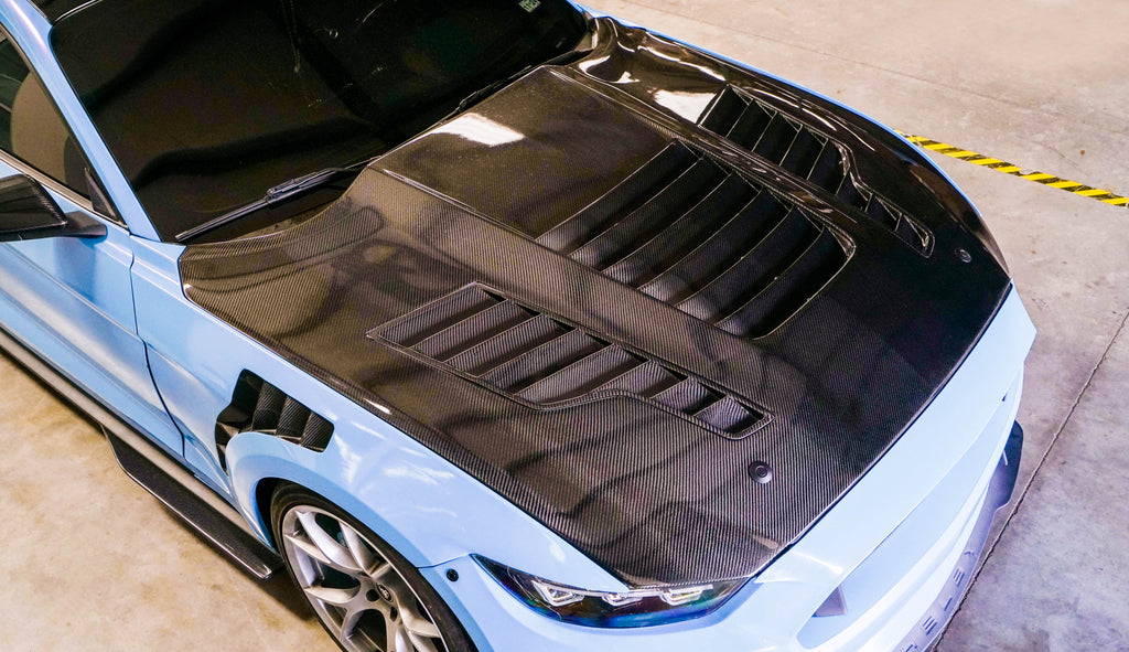 2018-2020 S550 Mustang Carbon Fiber A88 Heat Extractor Hood - EXCLUSIVE