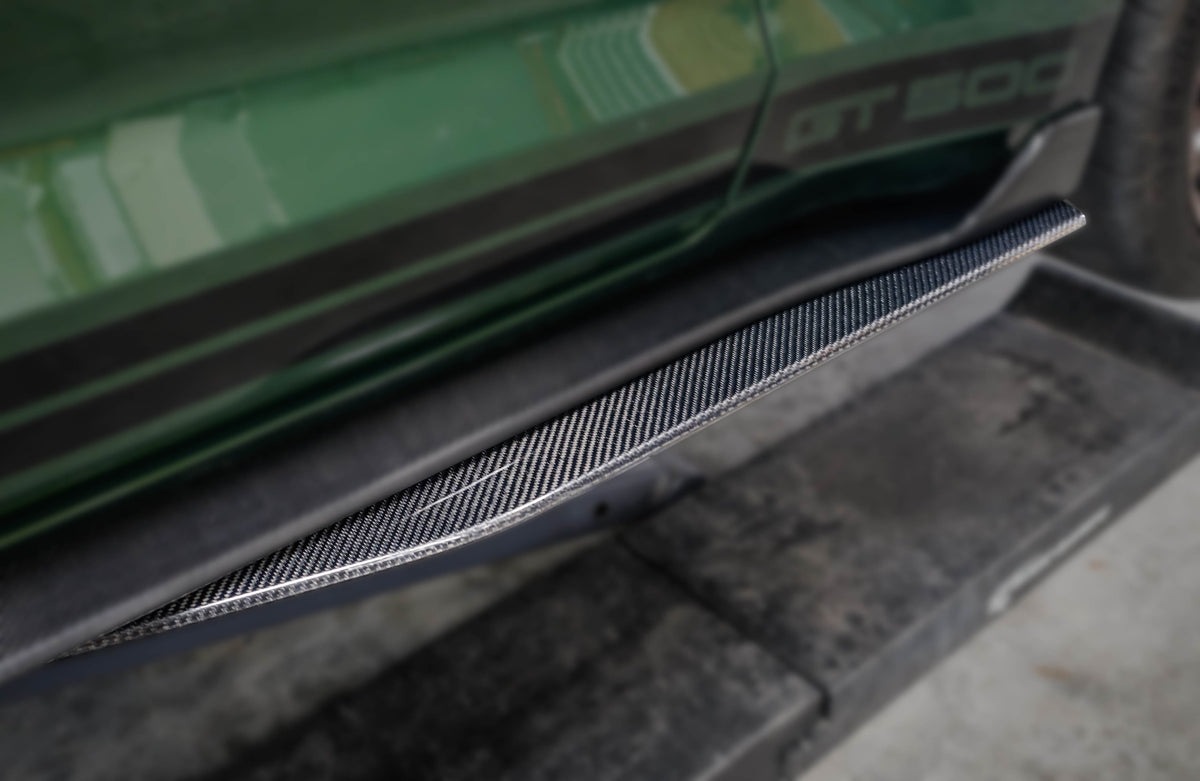 2020-2022 S550 Mustang GT500 Carbon Fiber LG593 Side Skirt Splitters - Exclusive