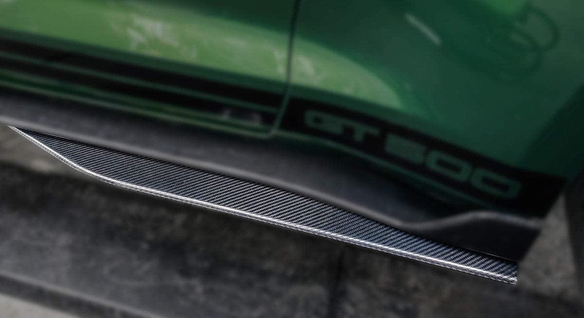 2020-2022 S550 Mustang GT500 Carbon Fiber LG593 Side Skirt Splitters - Exclusive