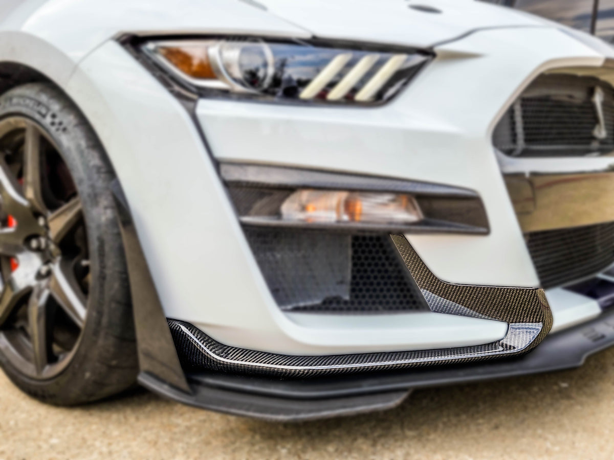 2022-2023 S550 Mustang GT500 Carbon Fiber LG533KR Front Bumper Lower Trims - Exclusive