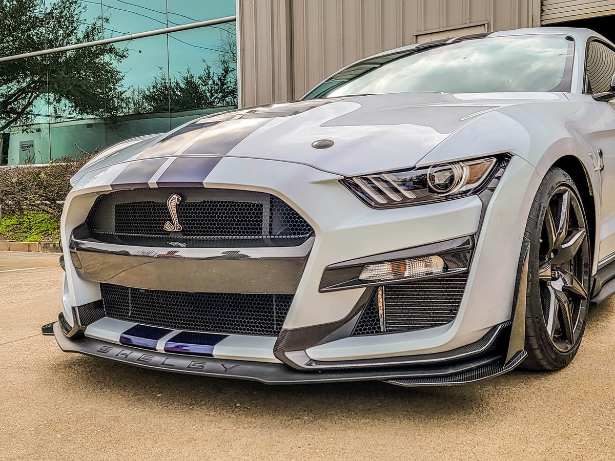 2022-2023 S550 Mustang GT500 Carbon Fiber LG533KR Front Bumper Lower Trims - Exclusive